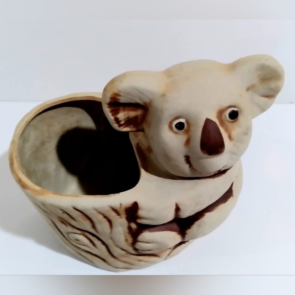 Charming Koala Ceramic Planter - Cream and Brown